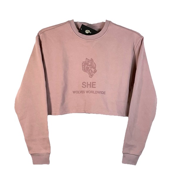 Darc Sport Tops - Darc Sport SHE Wolves Worldwide‎ Cropped Crewneck Sweatshirt Mauve  Size Small